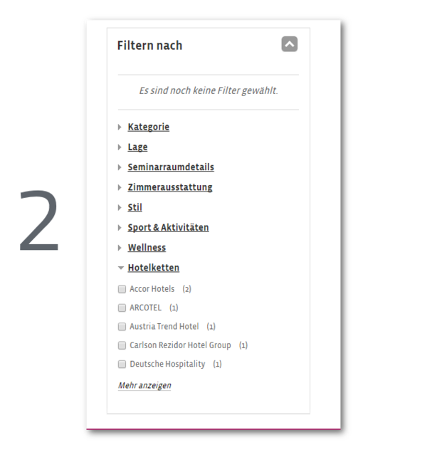 Schritt 2 Filterkriterien Hotelketten